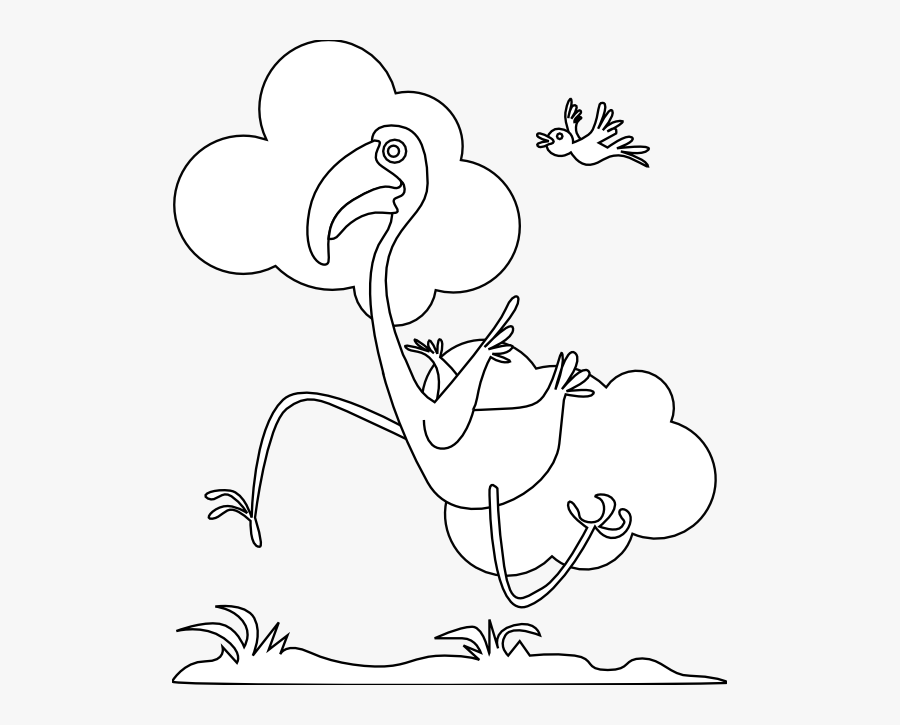 Run Birdie Run Black White Line Kablam 555px - Turkey, Transparent Clipart