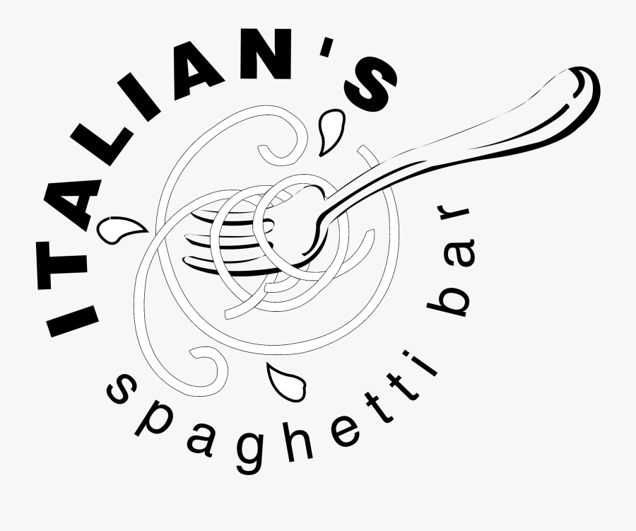 Italian"s Spaghetti Bar Logo Black And White - Spaghetti, Transparent Clipart