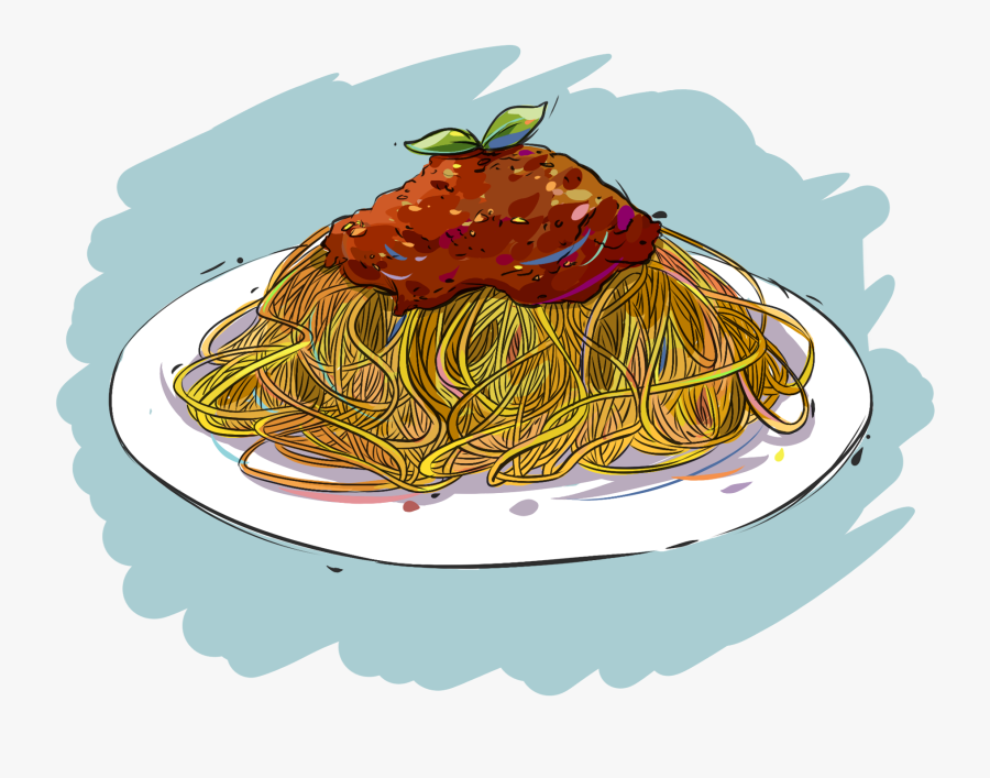 Pasta Bolognese Hand Painted Original Png And Psd - Anime Food Png, Transparent Clipart