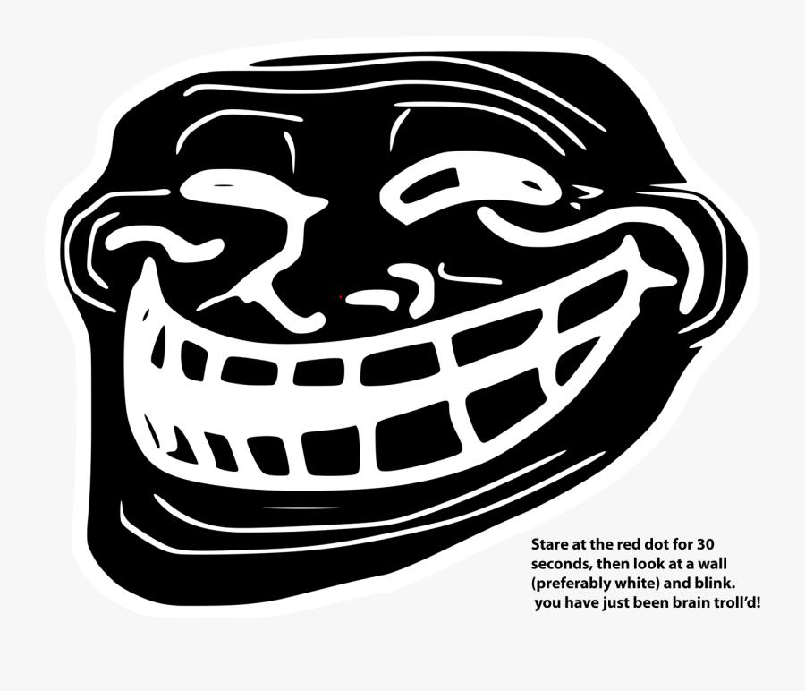 Stare At The In - Troll Face Black And White, Transparent Clipart