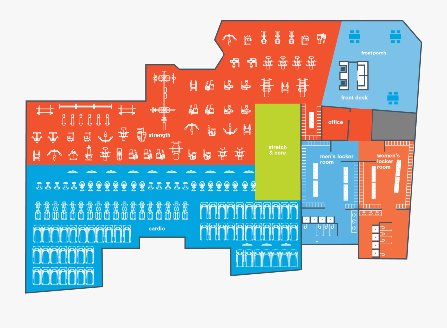 Clip Art Blink Fitness Junction - Galleria At White Plains Map, Transparent Clipart