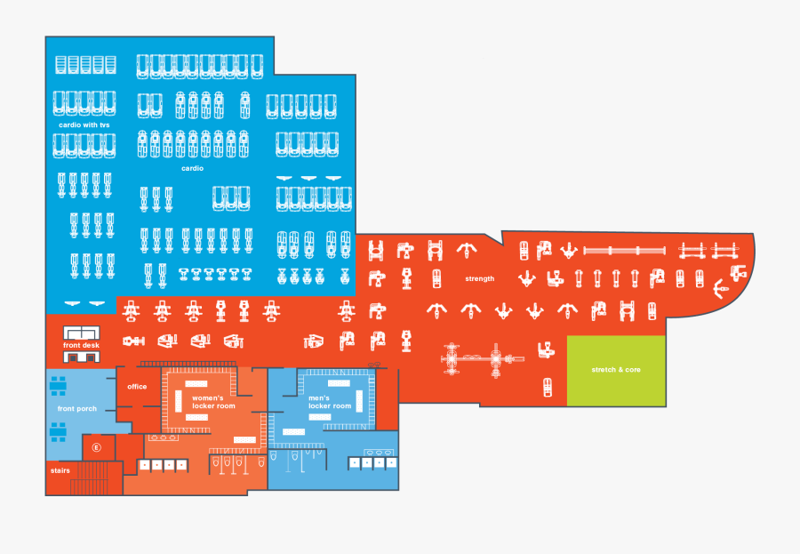 Clip Art Blink Fitness Junction - Blink Fitness Chelsea Locker Room, Transparent Clipart