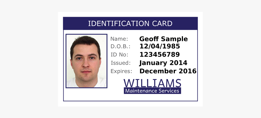 Company Id Card Sample, Transparent Clipart
