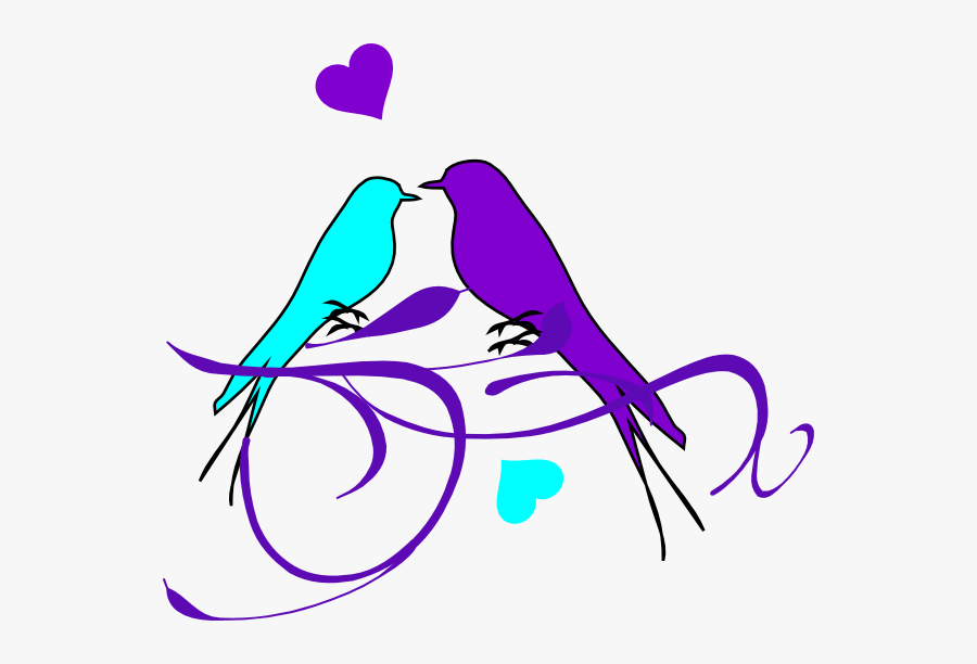 Love Birds Black And White, Transparent Clipart