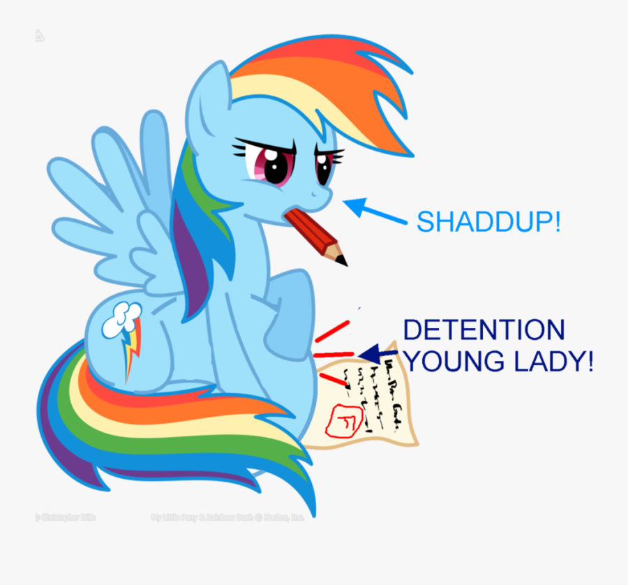 Lunch Clipart Lunch Detention - Rainbow Dash Writing A Letter, Transparent Clipart
