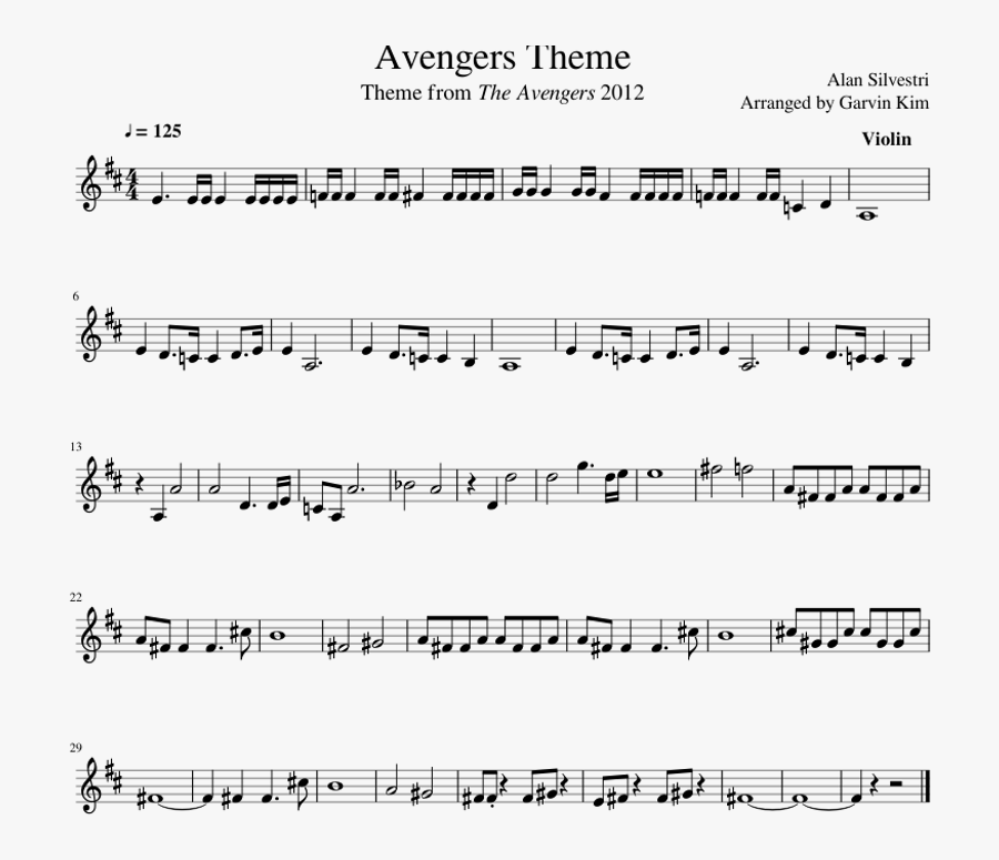 Transparent Sheet Music Clipart - Avengers Theme Alto Sax Solo, free clipar...