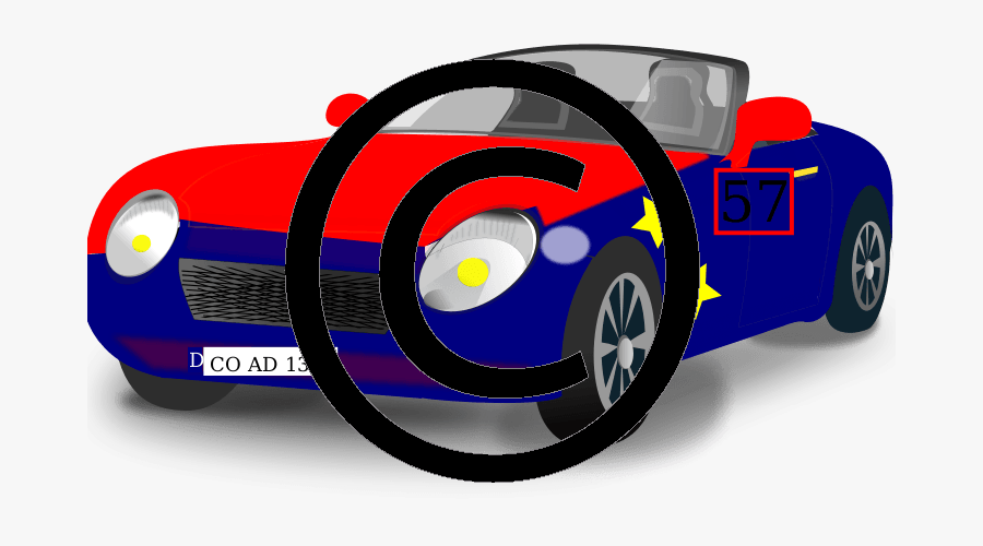 Red And Blue Car, Transparent Clipart