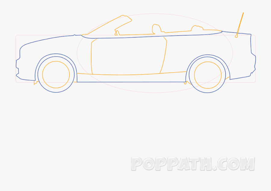How To Draw A Convertible, Step By Step, Cars, Draw - Sports Car, Transparent Clipart