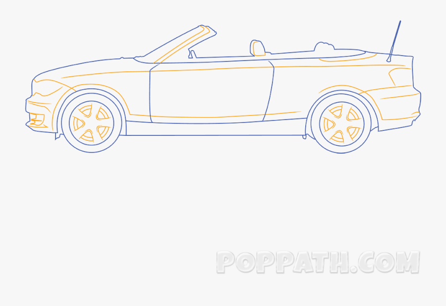 How To Draw A Convertible Pop Path - Convertible, Transparent Clipart