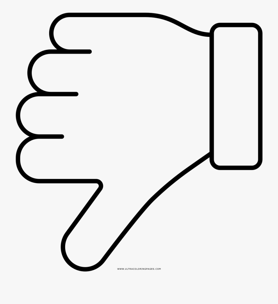 Thumbs Down Coloring Page, Transparent Clipart