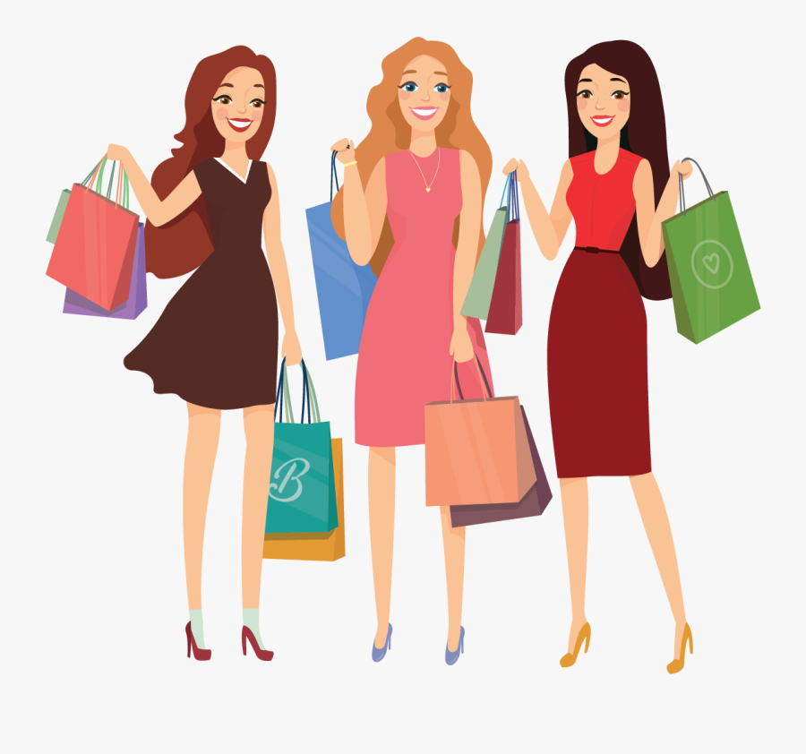 It Begins With One Of The Three Of Us Throwing Out - Shopping Ladys, Transparent Clipart