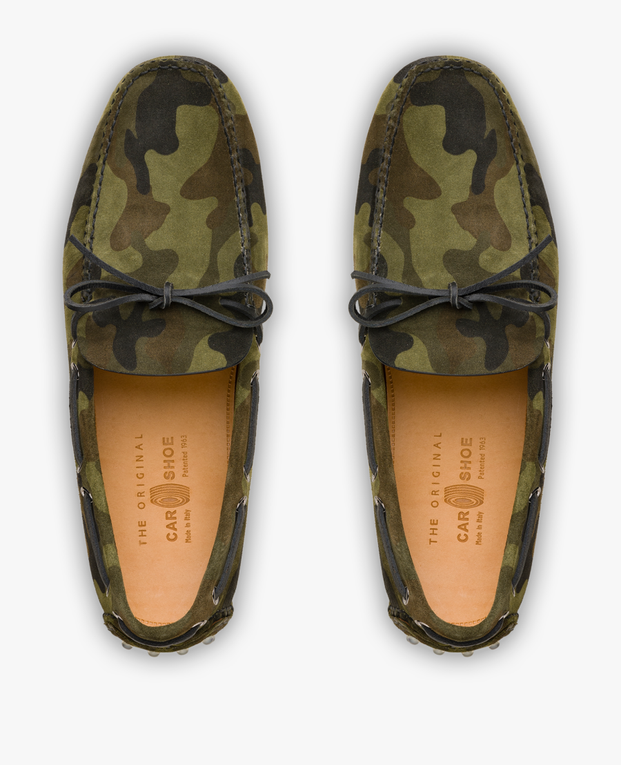 Driving Shoes Camouflage Printed Suede - Slip-on Shoe, Transparent Clipart