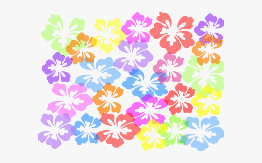 Colorful Hibiscus Flower Background , Transparent Cartoons - Colorful Hibiscus Flower Background, Transparent Clipart