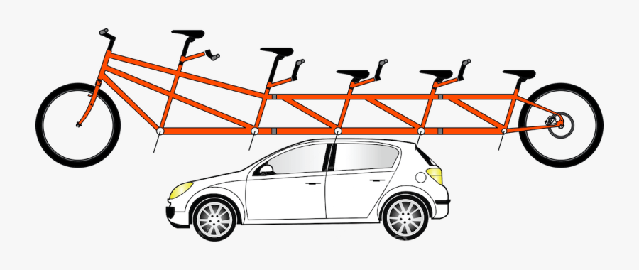 Bicycle Built For 5 On Top Of A Car - Bicycle For 5 People, Transparent Clipart