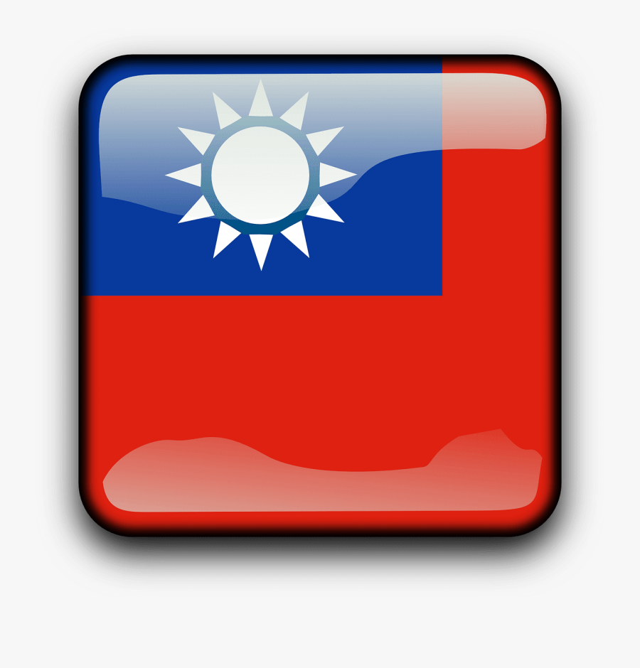 Taiwan Square Flag Png, Transparent Clipart