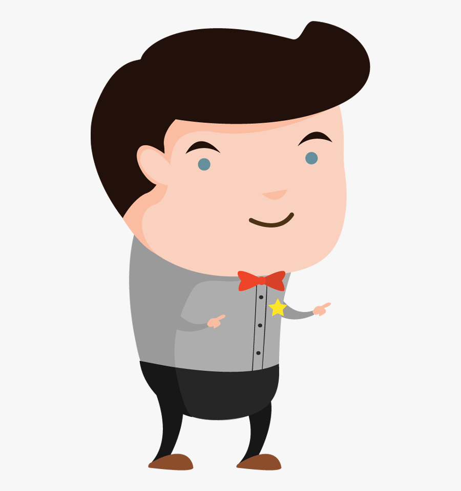 Cartoon Man Pointing 1designshop - Person Thinking Cartoon Png, Transparent Clipart