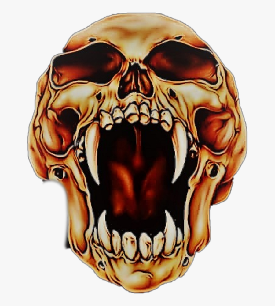 Skull Sticker By Garrett - Drawing Of Skull Open Mouth , Free ...