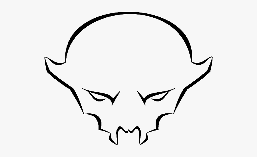 Simple Black-line Vampire Lord Head Tattoo Design By - Skyrim Vampire Tattoo Ideas, Transparent Clipart