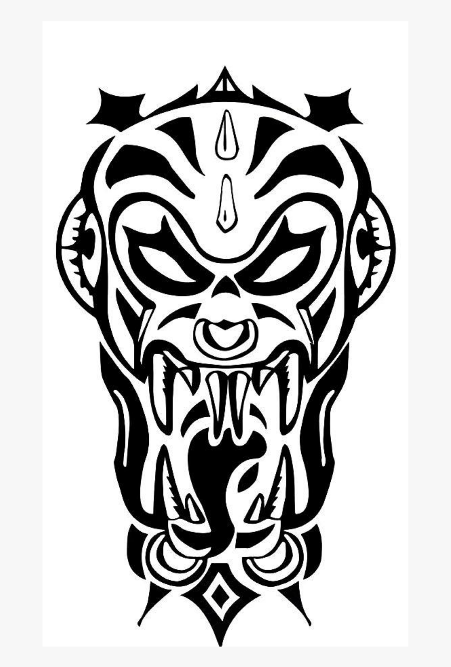 Short Sleeve Tribal Demon Men"s T Shirt Vampire Black - Tribal Zombie, Transparent Clipart