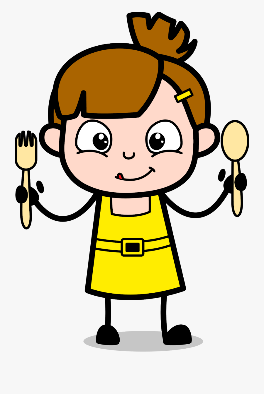 Cute Girl Cartoon Character Vector Illustration, Transparent Clipart