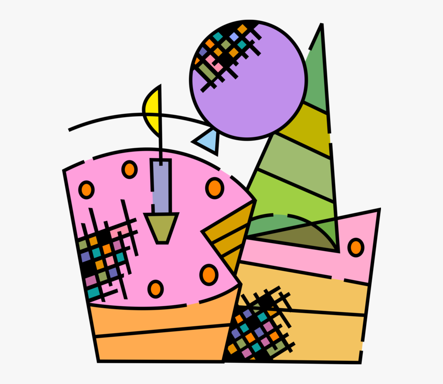 Vector Illustration Of Sweet Dessert Baked Birthday, Transparent Clipart