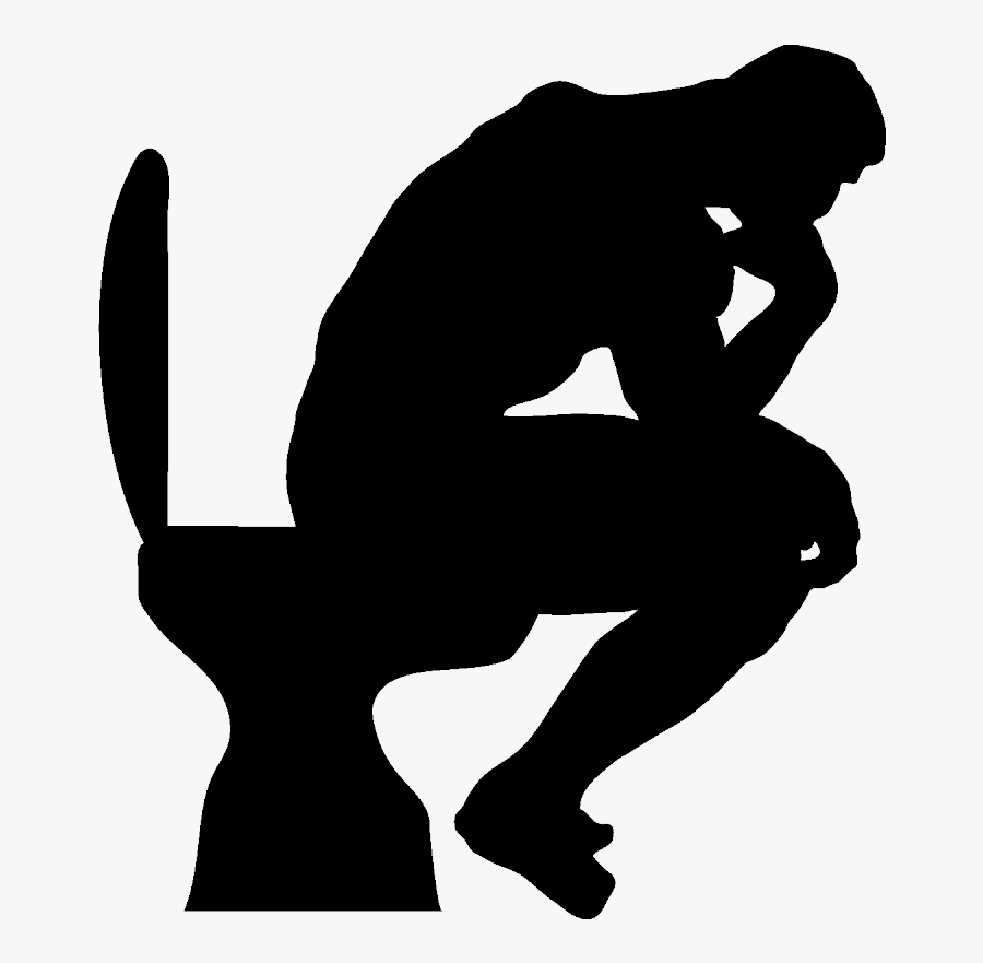 Le Penseur - Sticker Toilet Silhouette, Transparent Clipart