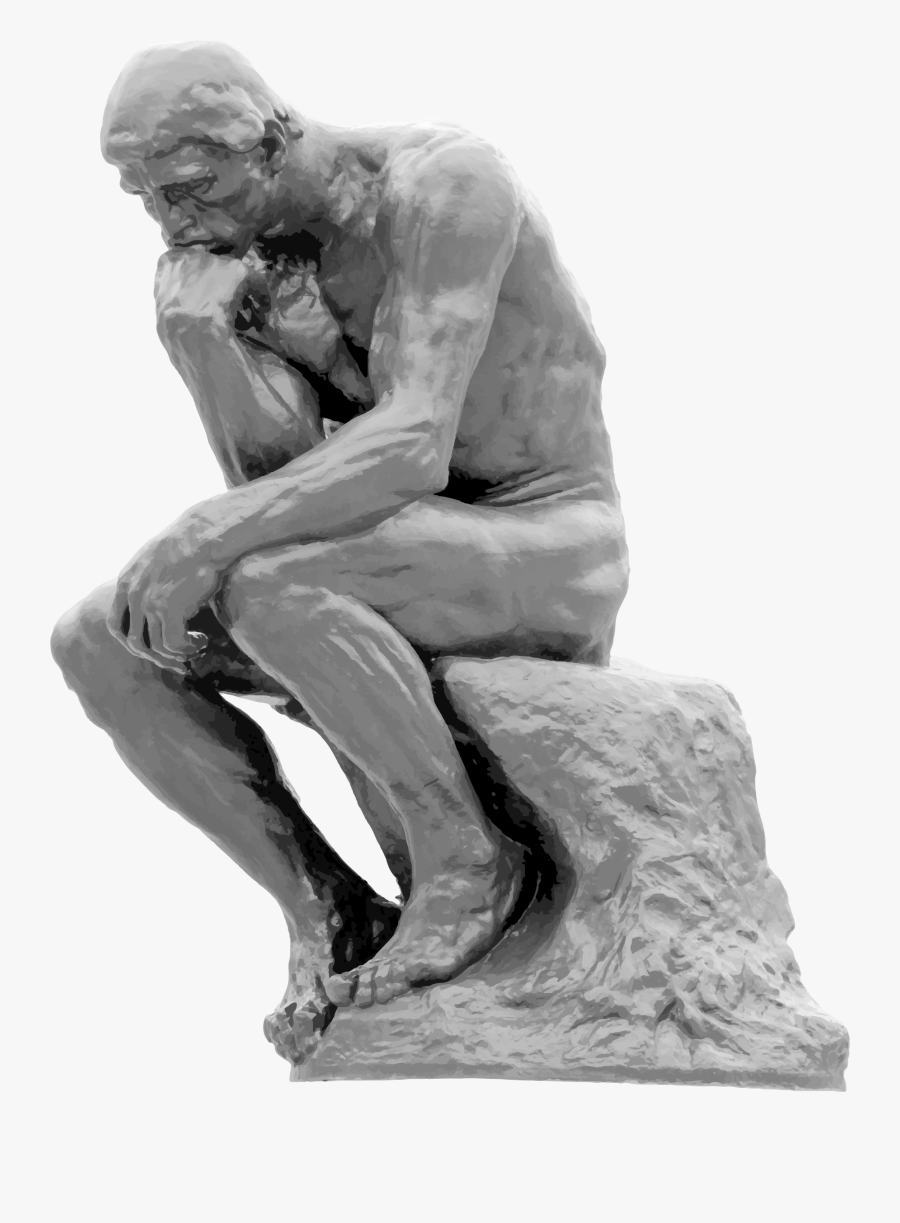 The Thinker Png Page - Thinking Man Statue Png, Transparent Clipart