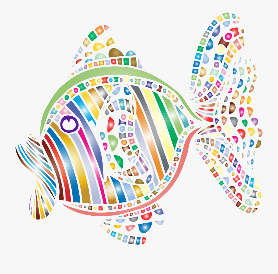 Clipart - - Art Colorful Fish Abstract, Transparent Clipart