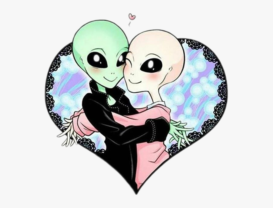 Alien Aliens Kawaii Cute Truelove Soulmate Ⓒ - Aliens Love, Transparent Clipart