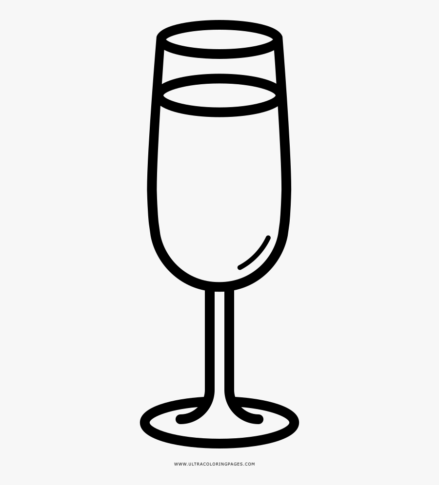 Champagne Flute Coloring Page - Glasses Cup Coloring Pages, Transparent Clipart