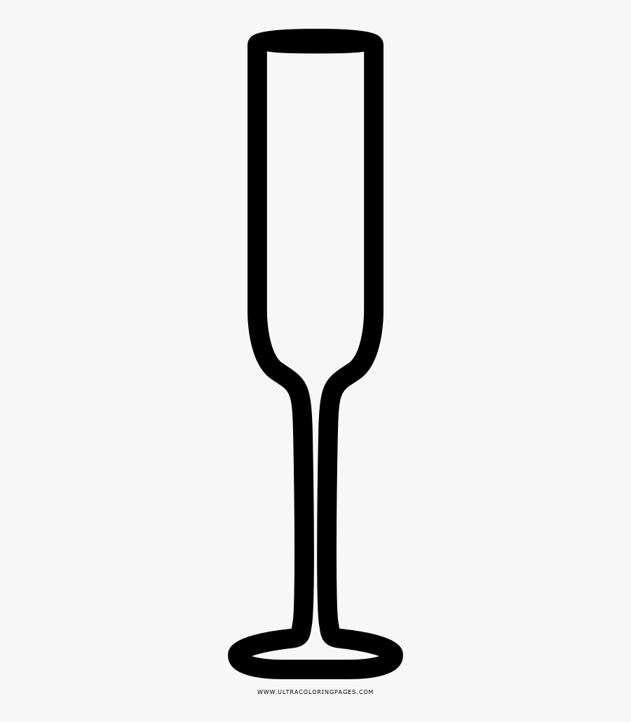 Champagne Flute Coloring Page, Transparent Clipart