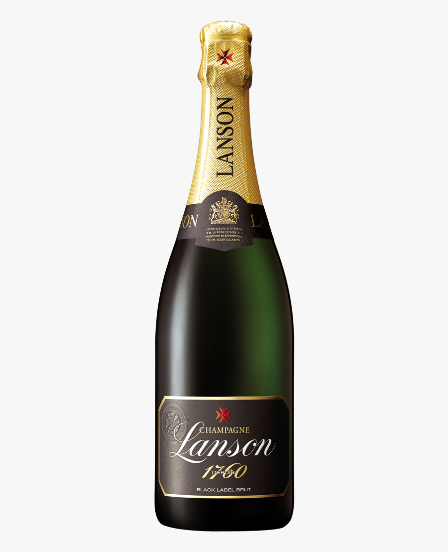Win Champagne Lanson And Four Champagne Flute Glasses - Lanson Black Label Brut, Transparent Clipart
