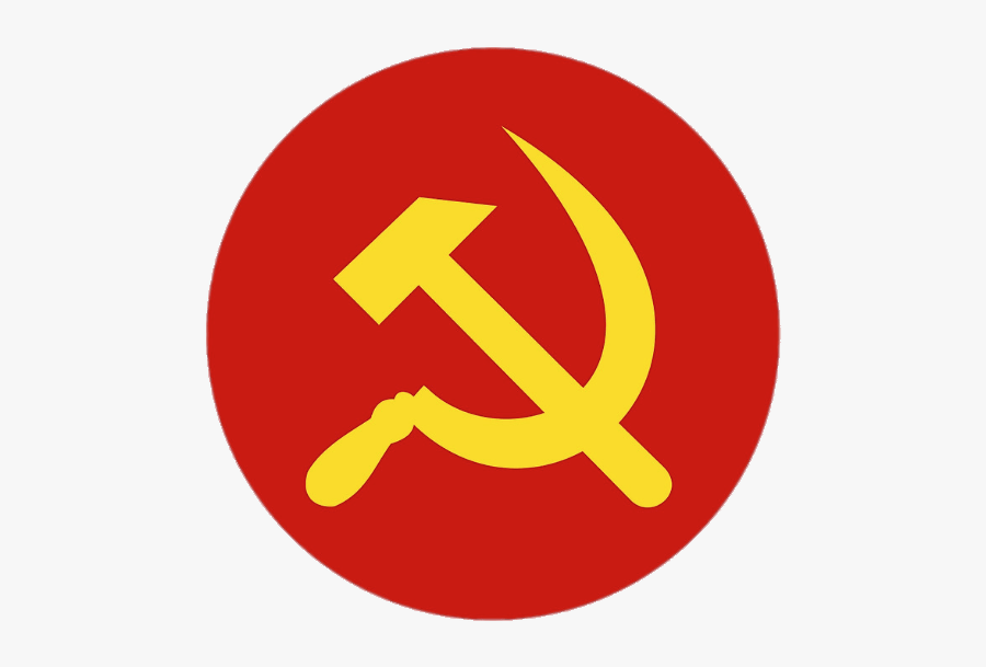 Yellow Hammer And Sickle In Red Circle - Flag Of Communist Russia, Transparent Clipart