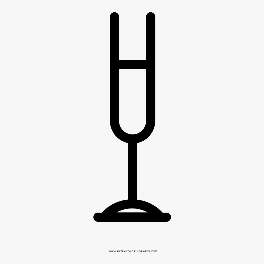 Champagne Flute Coloring Page, Transparent Clipart