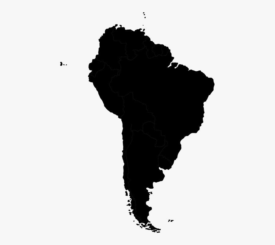 South America, Map, Continent, Geography, Earth, Globe - South America Map Black, Transparent Clipart