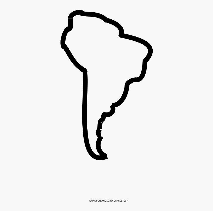 South America Coloring Page - Line Art, Transparent Clipart