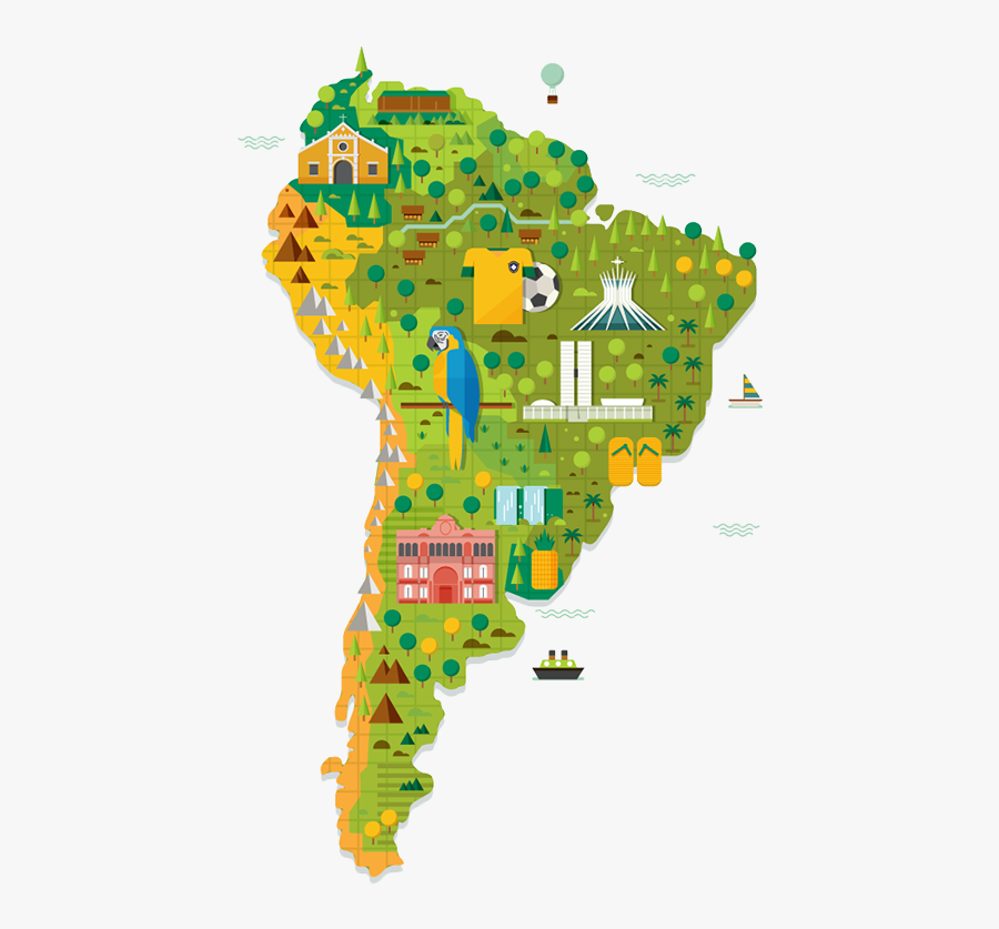 Transparent North America Map Clipart - South America Map Design, Transparent Clipart