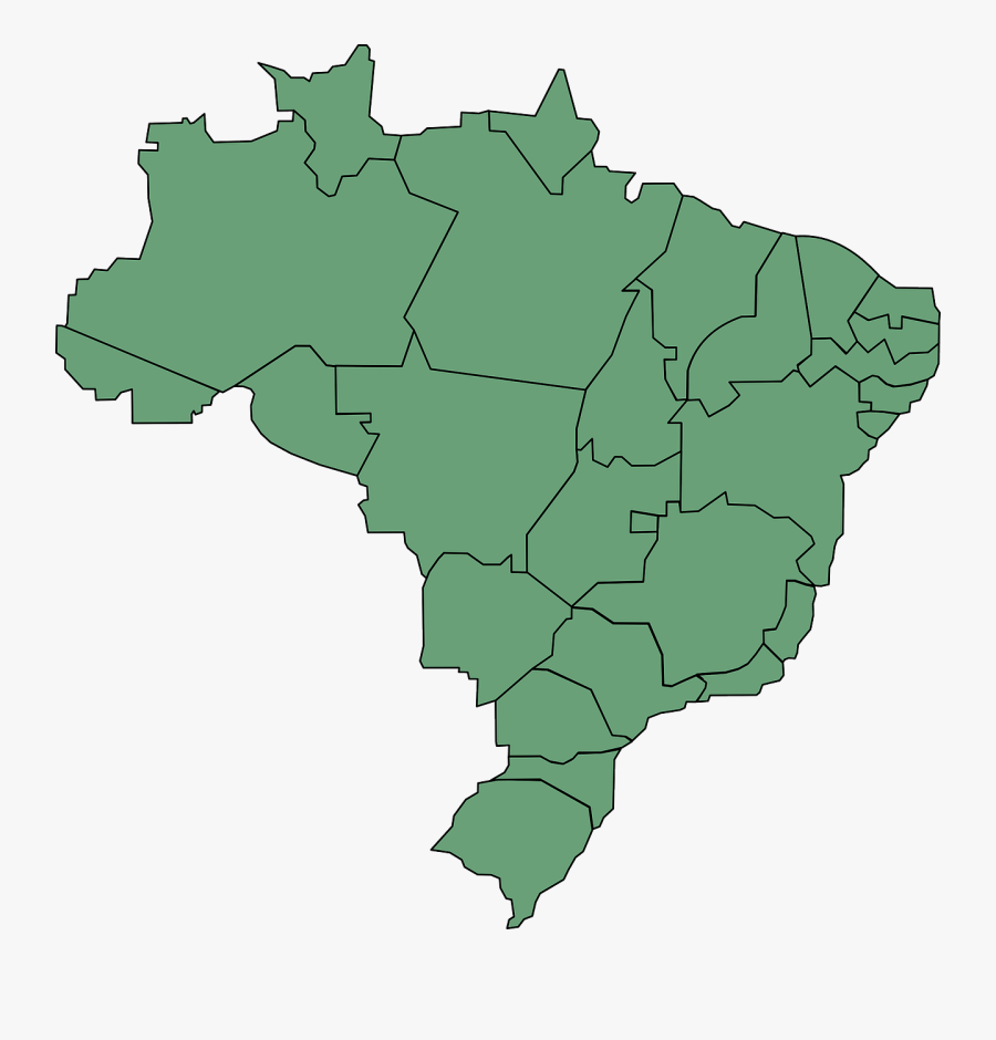 Brazil, Map, South America, States, Political Divisions - Brazil Map Clipart, Transparent Clipart