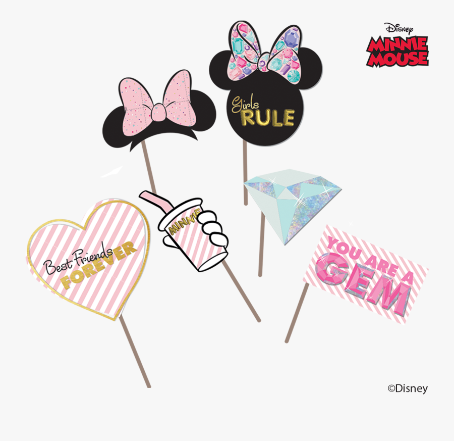 Disney Minnie Mouse Party Gem Paper Cut Photo Props"
 - Minnie Mouse, Transparent Clipart