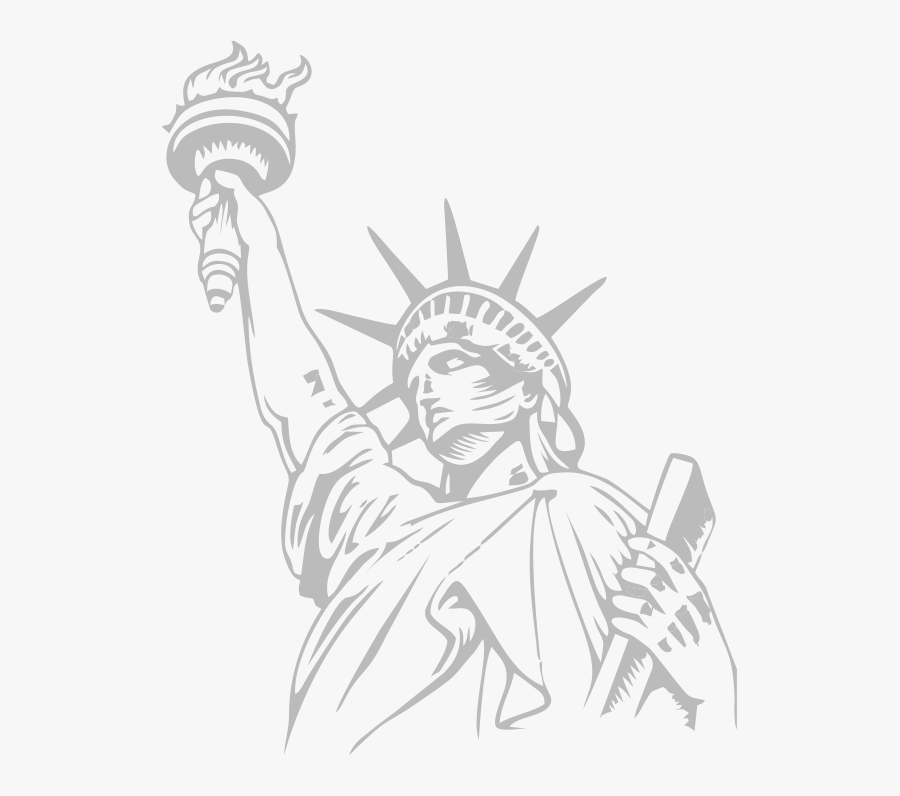 Usa Statue Of Liberty Drawing, Transparent Clipart