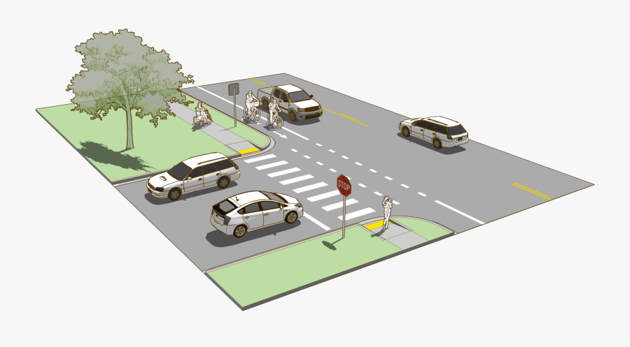 Bike Lane Design Guide Ⓒ - Separated Bike Lane Design, Transparent Clipart