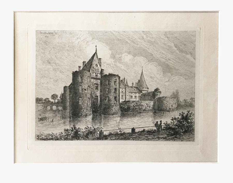 Etching Drawing Medieval - Castle, Transparent Clipart