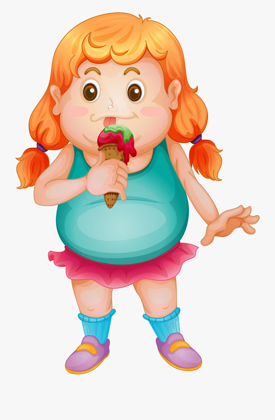 Desenho De Menina Com Pizza, Transparent Clipart