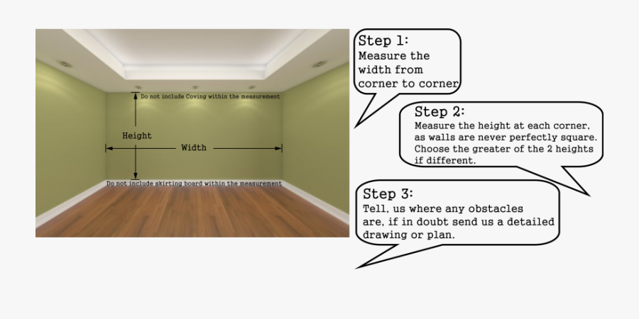 How To Measure Your Wall Printed Wallpaper Company - Measure Wall, Transparent Clipart