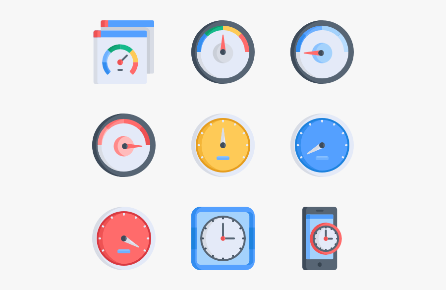 Speedometer & Time - Circle, Transparent Clipart