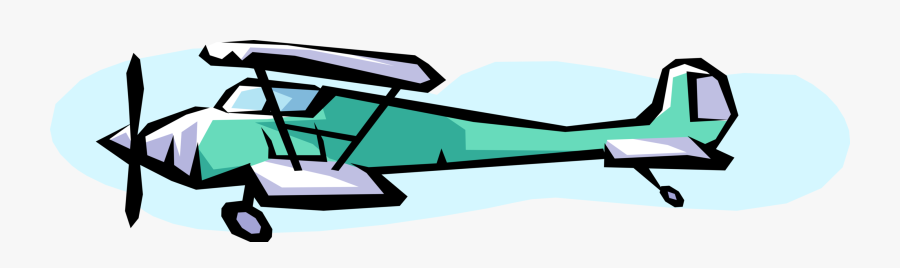 Vector Illustration Of Biplane Fixed-wing Aircraft, Transparent Clipart