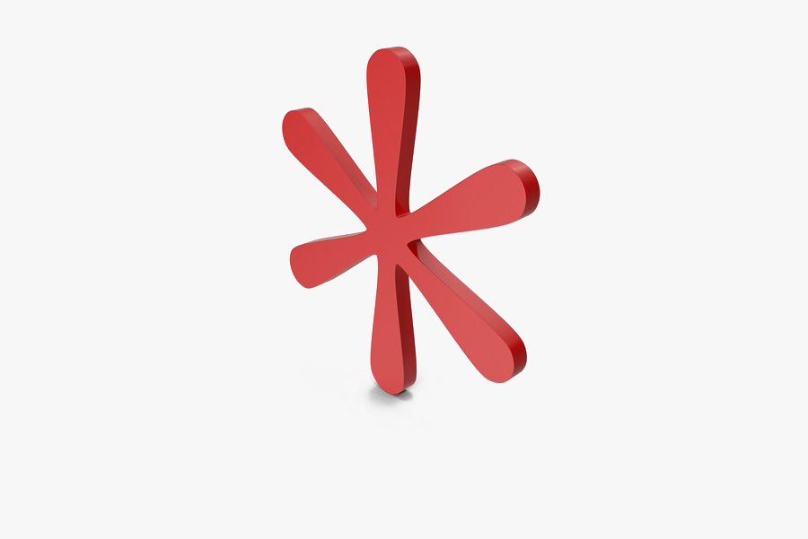 Asterisk Symbol Red, Transparent Clipart