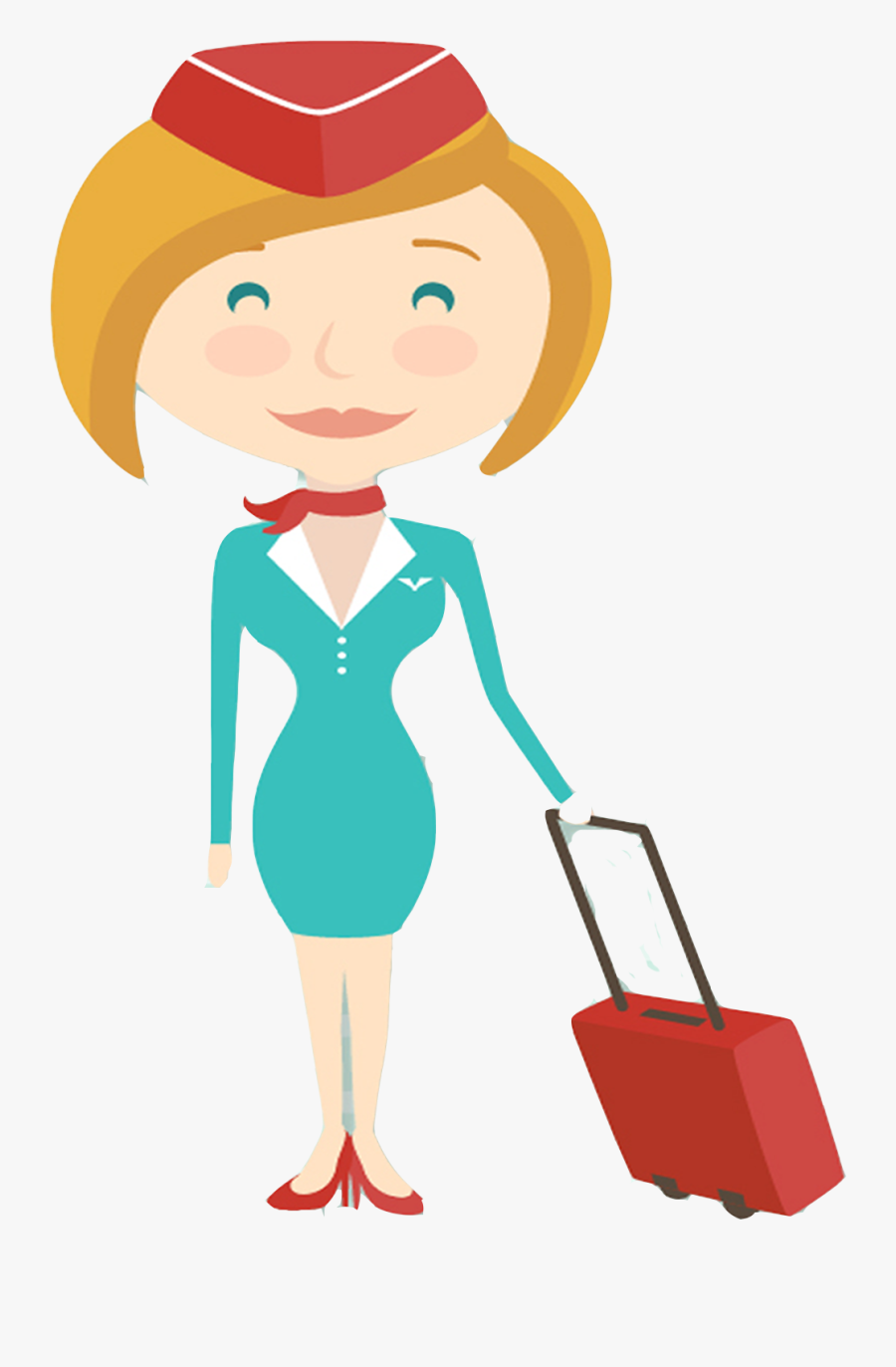 Cartoon Picture Of Stewardess Clipart , Png Download - อาชีพ แอร์ โฮสเตส การ์ตูน, Transparent Clipart