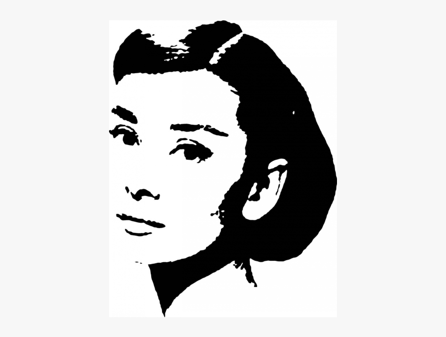 Gigi Audrey Hepburn - Silhouette Audrey Hepburn Stencil, Transparent Clipart