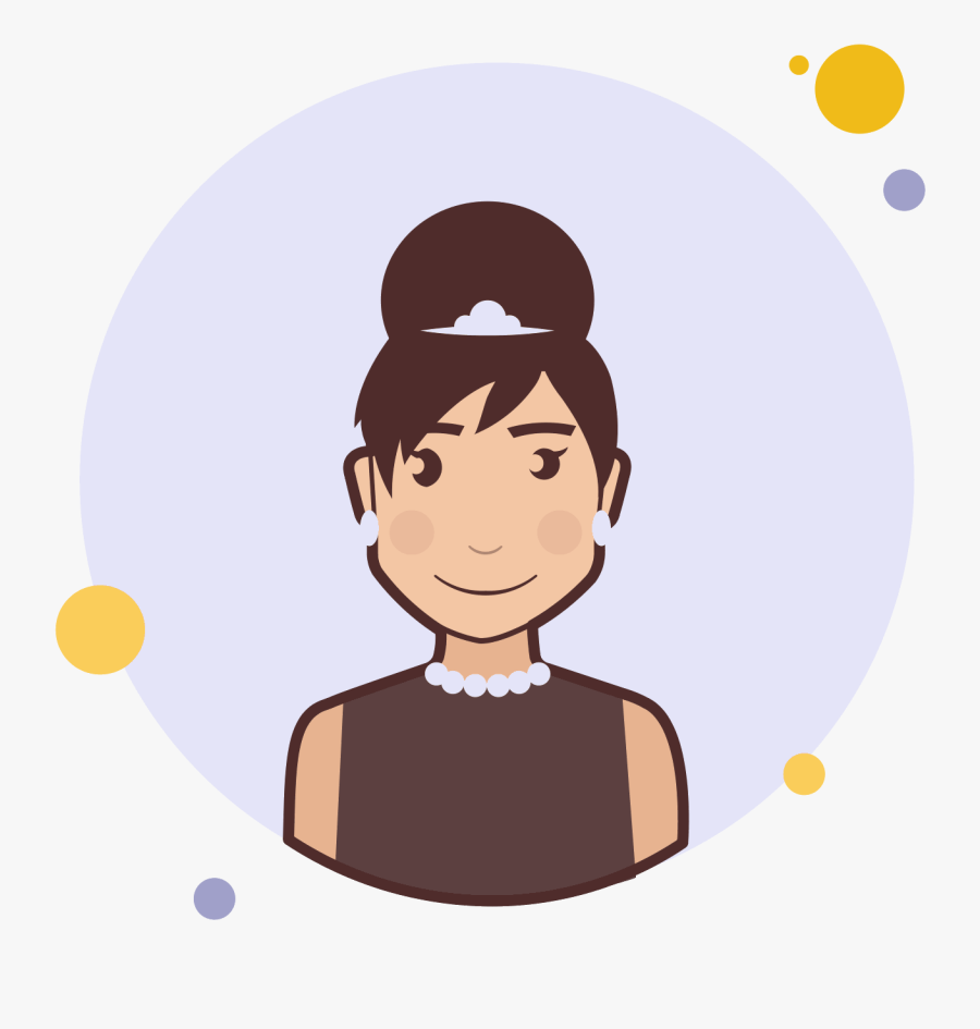 Audrey Hepburn Icon - Clipart Image Of Lady With Glasses, Transparent Clipart